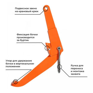 Захват для бочек YQC (Бумеранг) - 0,6 т